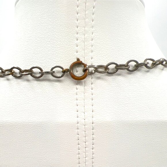 Vtg Butterscotch Bakelite Necklace Phenolic Resin Catalin Pendant Brass Tone Cha - Picture 7 of 10